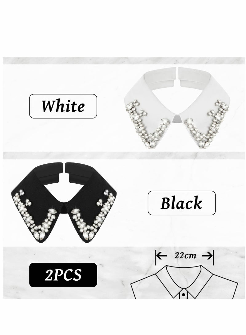 SYOSI 2 pcs Rhinestones Fake Collar, Stylish Detachable Collar for Women  - Image 5