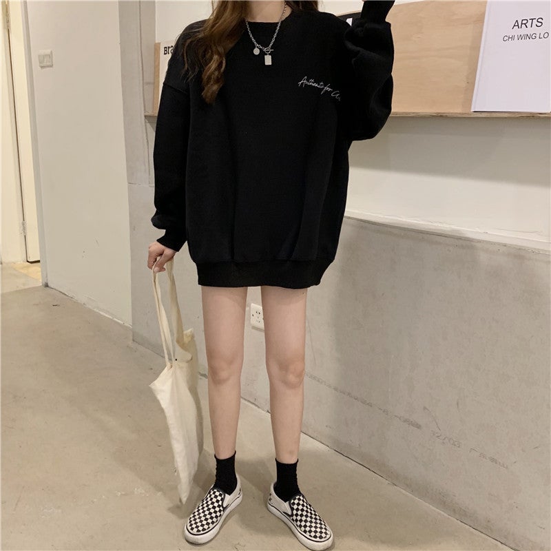 Crisp Fish Scale Spring Fall Sweatshirt Black - Image 1