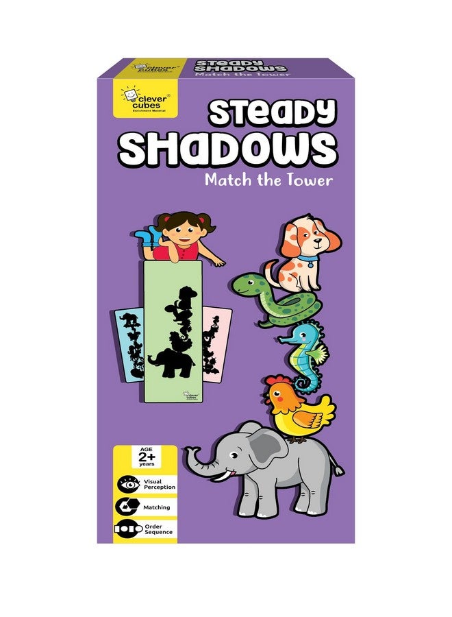 Clever Cubes Steady Shadows | Animal Puzzles for Ages 2 3 4 Years | Educational Shadow Matching Stacking | Prescool Toddler Activity Games for Girls Boys | Concentration Observation Motor Skills - Image 1