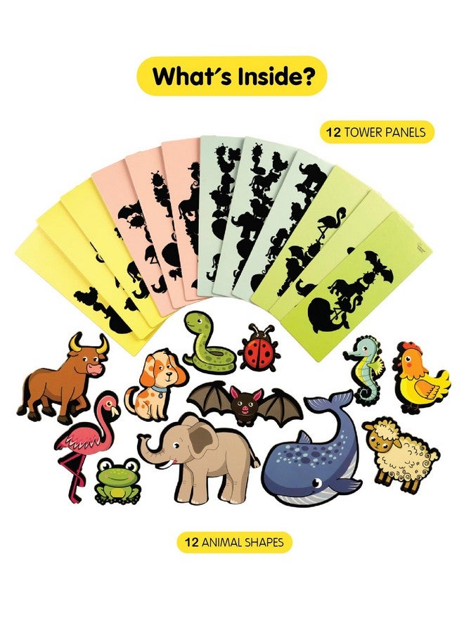 Clever Cubes Steady Shadows | Animal Puzzles for Ages 2 3 4 Years | Educational Shadow Matching Stacking | Prescool Toddler Activity Games for Girls Boys | Concentration Observation Motor Skills - Image 3