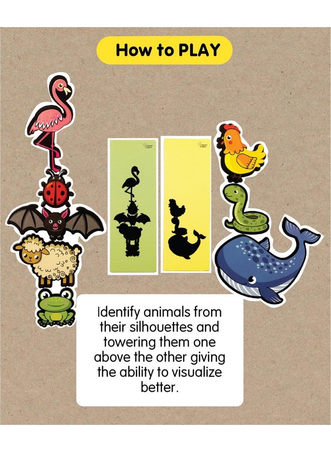 Clever Cubes Steady Shadows | Animal Puzzles for Ages 2 3 4 Years | Educational Shadow Matching Stacking | Prescool Toddler Activity Games for Girls Boys | Concentration Observation Motor Skills - Image 4