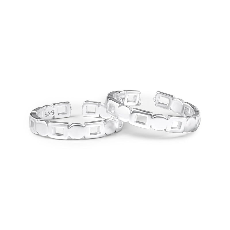 silver chest 925 Sterling Silver Toe Ring for Women Elegant Design | Adjustable Bichiya | Modern Silver Toe Rings for Girls & Womes With Certificate Of Authenticity | Chandi Bichiya Set - Image 1