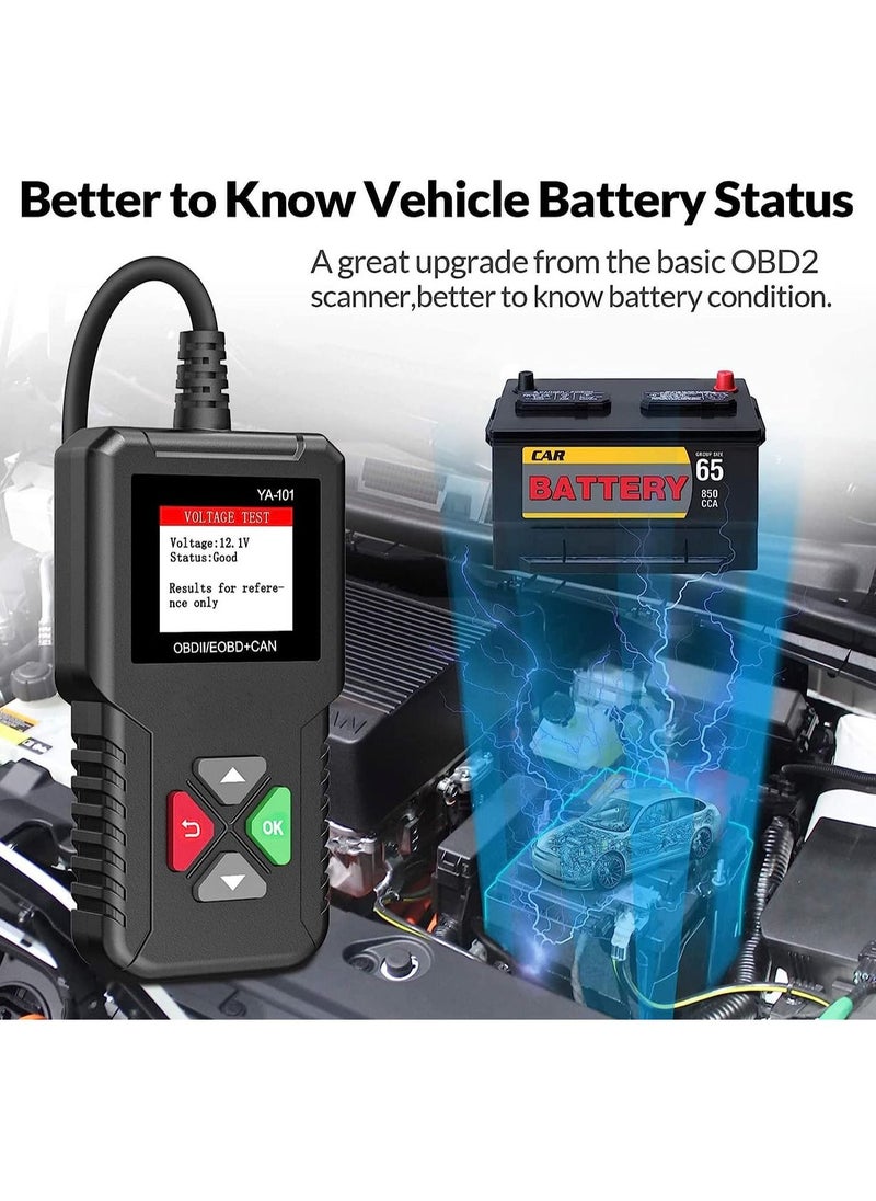 Generic - OBD2 Scanner YA-101 Auto Code Reader for Check Engine Light,O2 Sensor,EVAP Test,On-Board Monitor Test,Smog Check,OBD2 Diagnostic Scan Tool for All OBD2 Cars Since 1996-Upgrade Version - Image 1