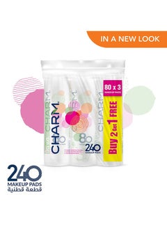 Sanita Charm Gentle Face Cleansing Makeup Cotton Pads 80 Pads Pack of 3  - Image 1
