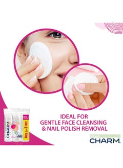 Sanita Charm Gentle Face Cleansing Makeup Cotton Pads 80 Pads Pack of 3  - Image 4