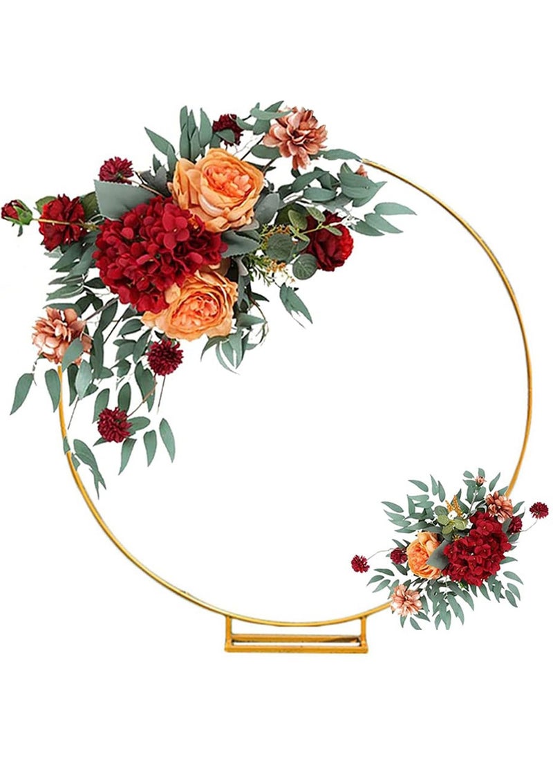 VUCATIN 6.5FT Round Metal Arch Bracket Circle Stand Frame Floral Frame Background Decoration for Wedding Ceremony Birthday Party Anniversary Festival Decoration  - Image 1