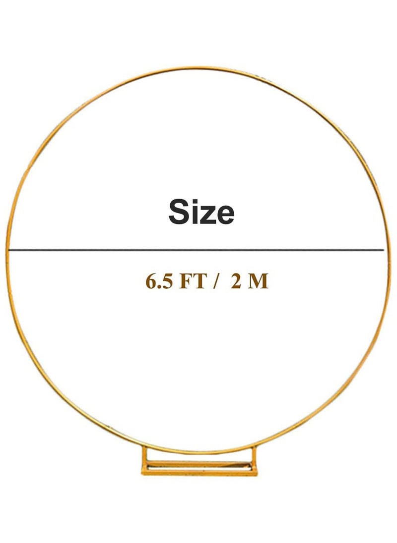 VUCATIN 6.5FT Round Metal Arch Bracket Circle Stand Frame Floral Frame Background Decoration for Wedding Ceremony Birthday Party Anniversary Festival Decoration  - Image 2