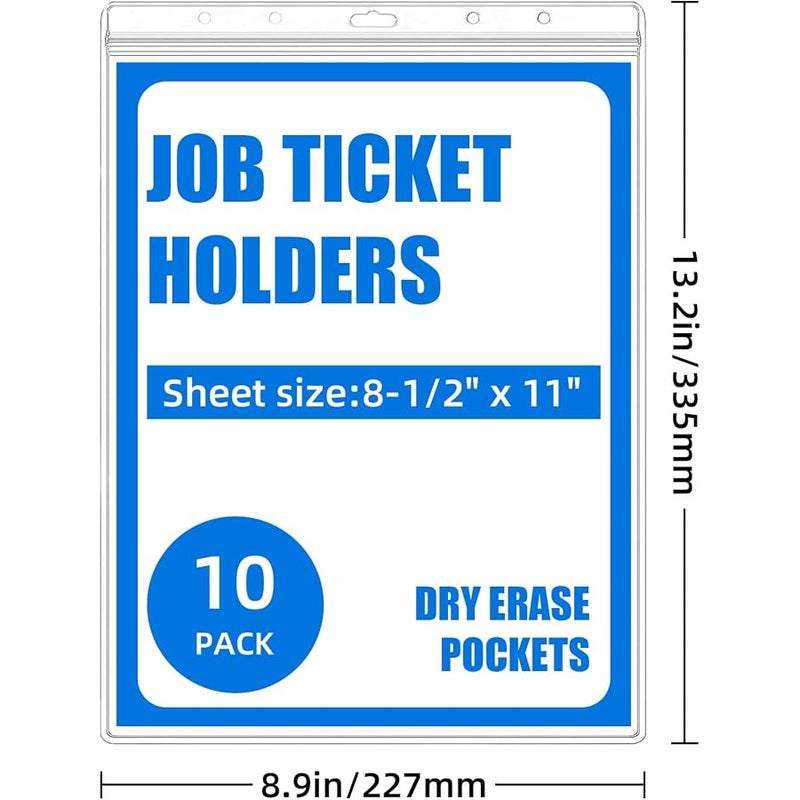 10 Pack Hard Sheet Protectors 8.5 x 11Waterproof Resealable Zip Wall Sign Holder Job Ticket Holders for Photos, Documents, and Wall Sign Display(Clear-Vertical) - Image 2