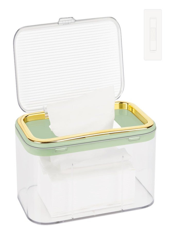 Flenpptly Baby Wipes Dispenser, Holder Container Large Capacity Keep Wipes Fresh & Easy to Open (Gold+Green) - Image 1