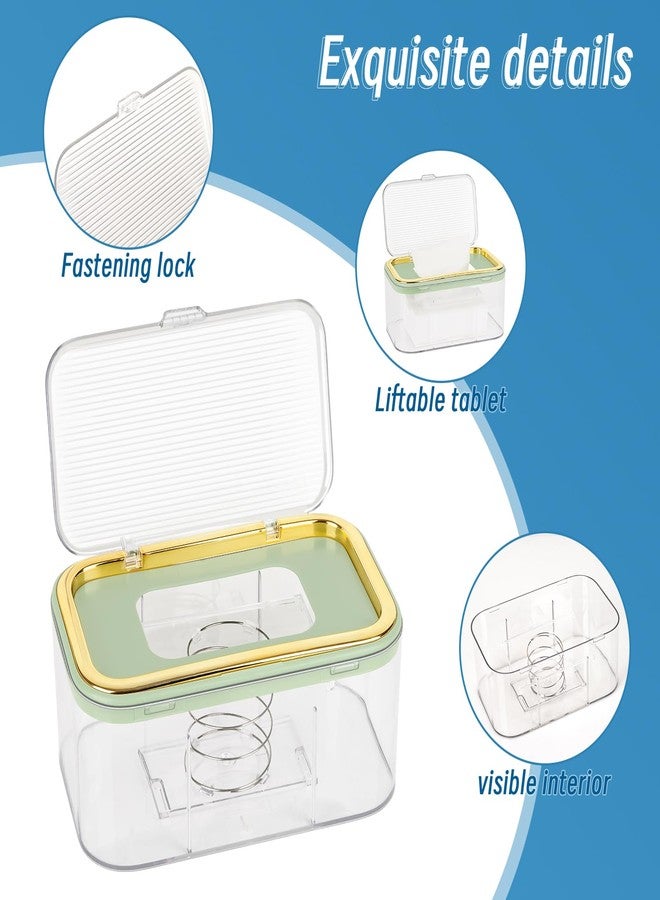 Flenpptly Baby Wipes Dispenser, Holder Container Large Capacity Keep Wipes Fresh & Easy to Open (Gold+Green) - Image 3