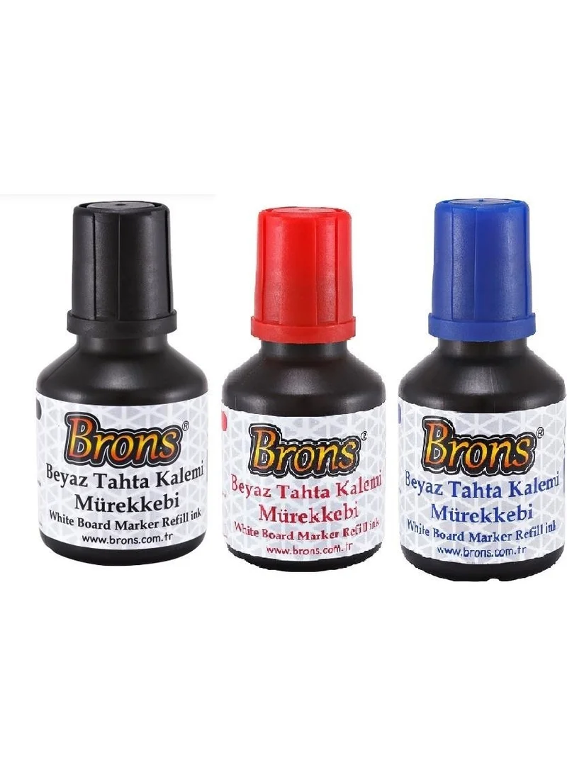 برونز Whiteboard Marker Ink Black - Blue - Red 30 cc