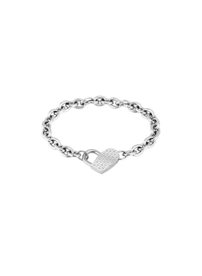 BOSS Dinya Chain Bracelet in Steel with a Heart Charm - 1580418