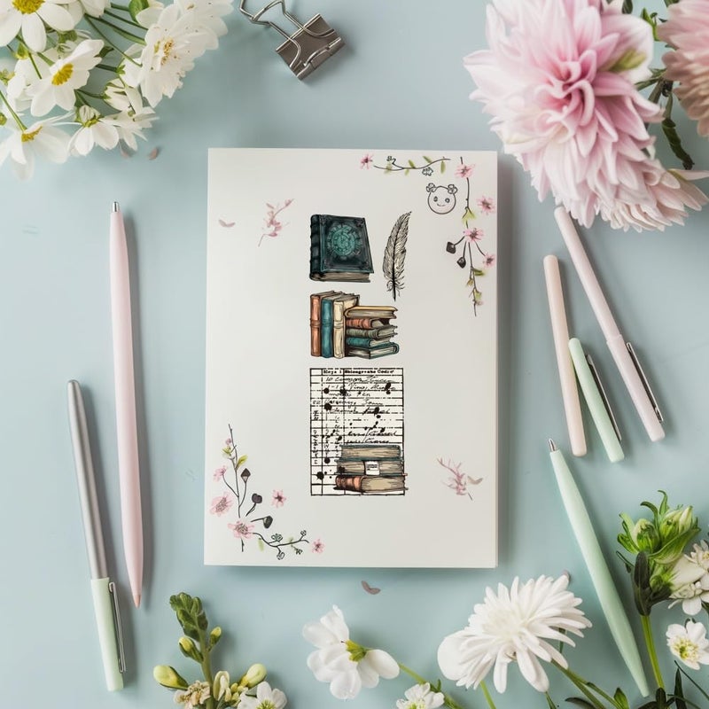 CHGCRAFT Vintage Library Silicone Clear Stamps Transparent Stamp for DIY Scrapbooking Photo Album Decorative Cards Vintage Books Making Stamps for Holiday Card Making Album Crafts - Image 4