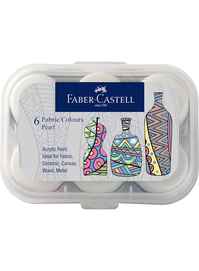 FABER-CASTELL FaberCastell-Fabric Pearl Colors  Pack of 6 - Image 1