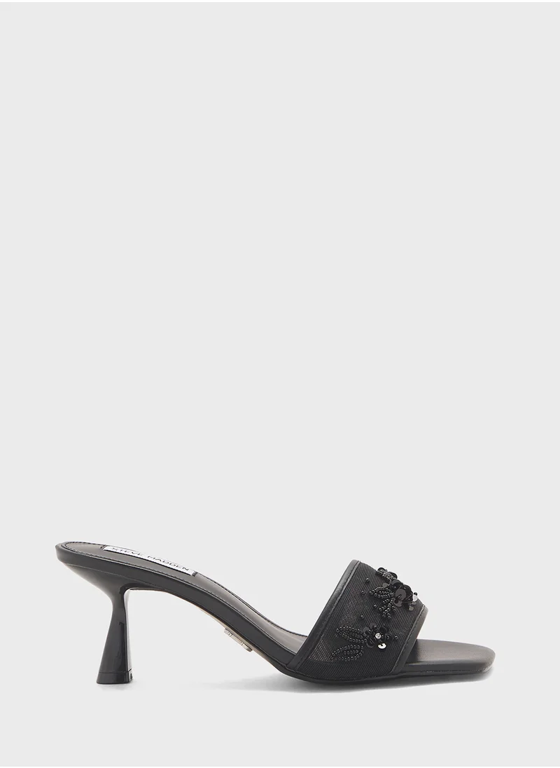 STEVE MADDEN In-Bloom Multi Strap Mid Heel Sandals