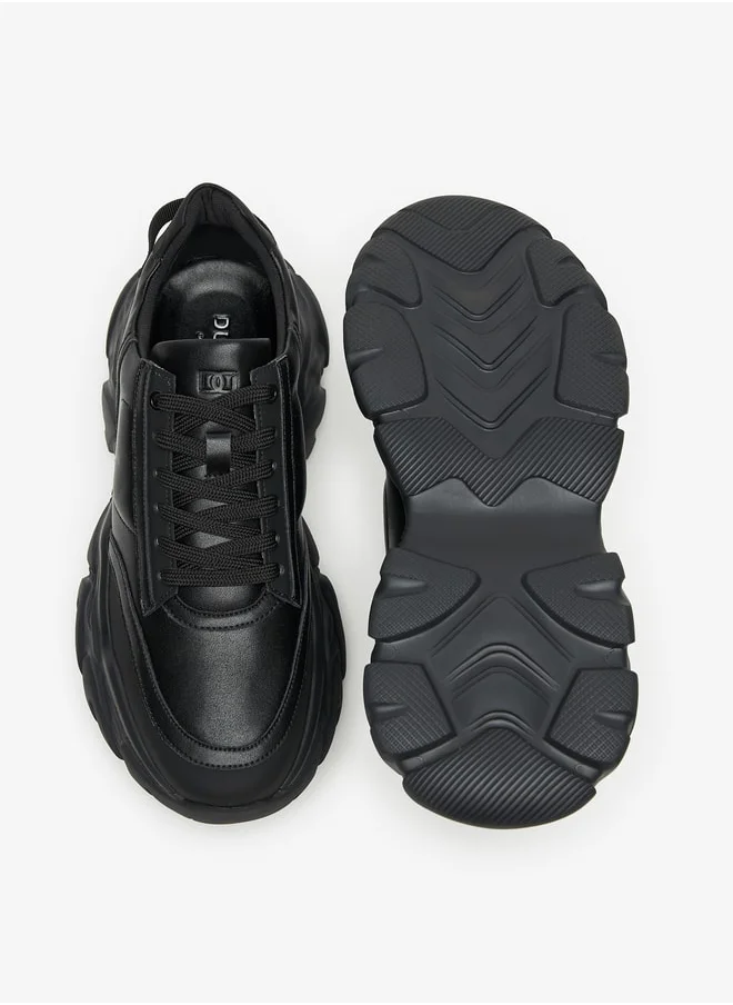 دوتشيني Men's Solid Lace-Up Sports Shoes
