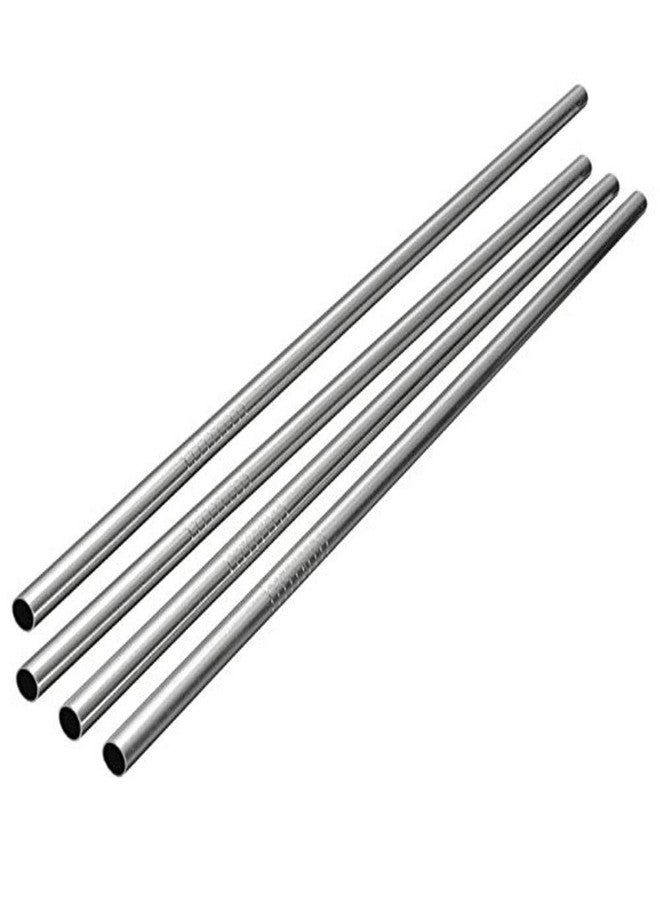 SpiderJuice Set of 4 pcs Reusable Eco Friendly Stainless Steel Drinking Straws Pipe with 1 pc Hard Bristles Flexible Cleaning Brush (4 Pcs Straight + 1 Pc Cleaning Flexible Brush) - Image 2