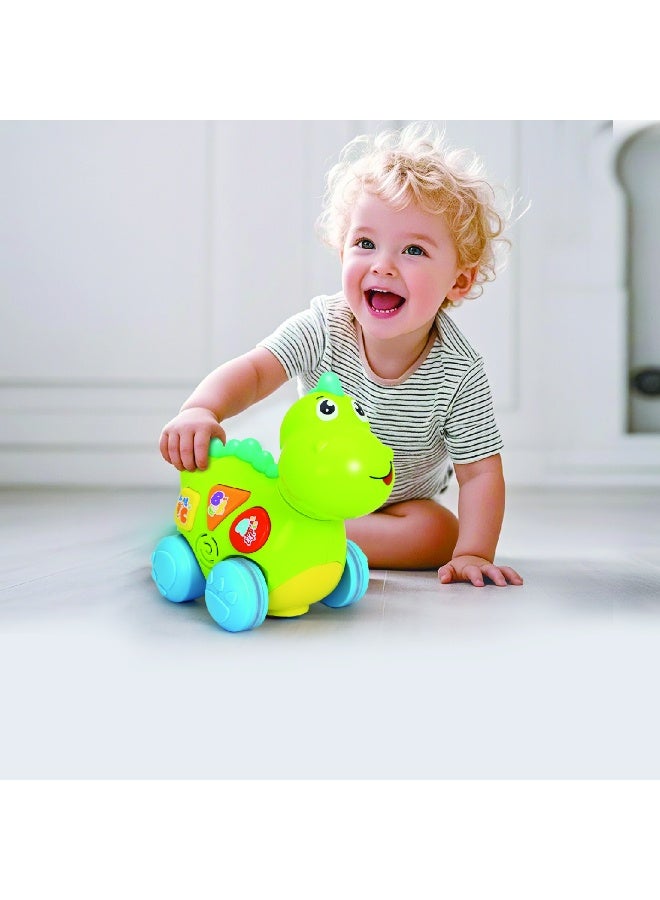 Hola Learning Dino Activity Toy for Toddlers 12+ Months | Interactive Musical Dinosaur with Lights & Sounds | Educational Baby Development Toy - Image 2