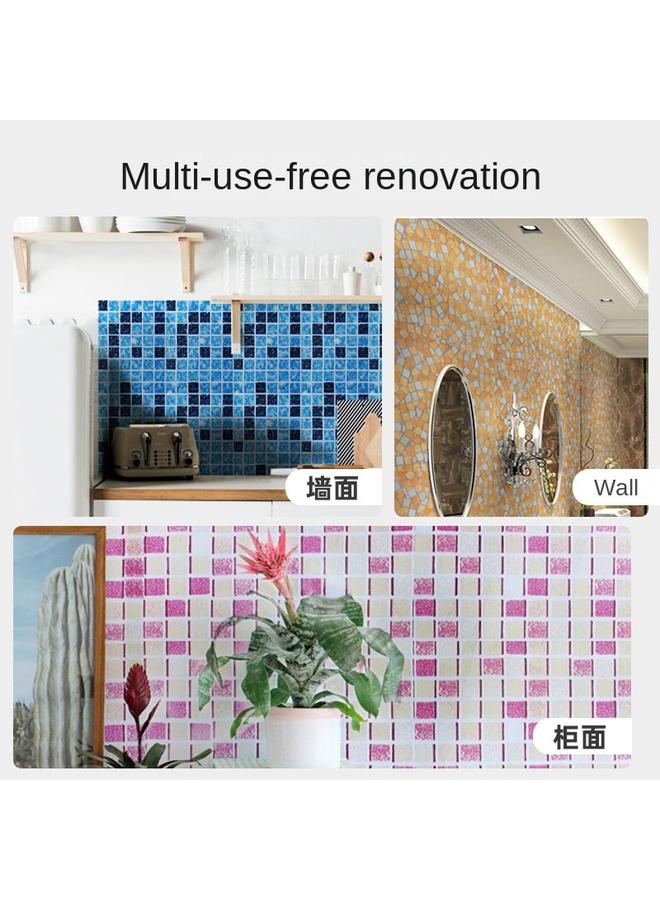 Bluejw Waterproof Wallpaper Mosaic Self-adhesive Wallpaper Bedroom Bathroom Kitchen Wall Stickers Moisture-proof Checkerboard Decoration Renovation Stickers - Image 4