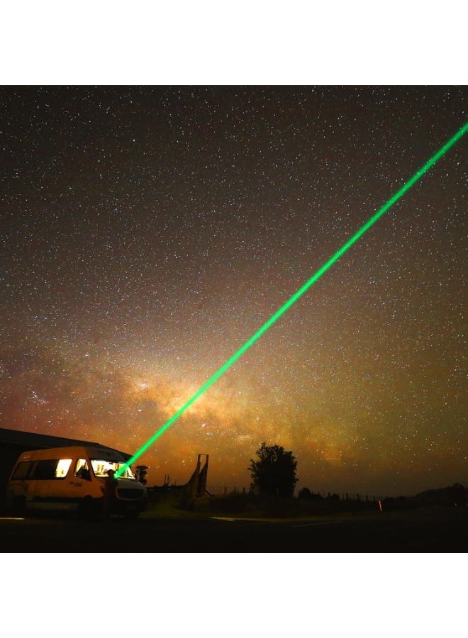 Professional Green Laser Pointer 301 - High Power Rechargeable Green Beam, Long Distance Range with Star Pattern Lens, Ideal for Presentations, Astronomy & Outdoors - Black - Image 2