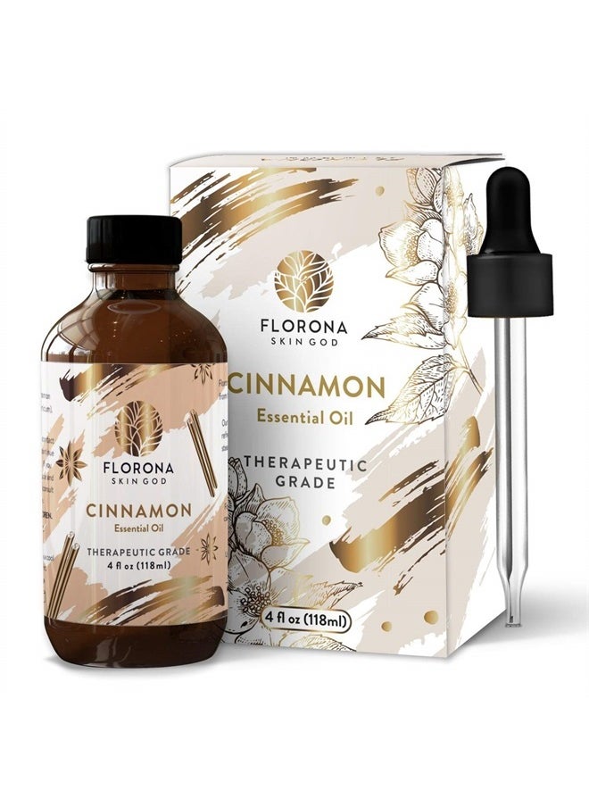 FLORONA Florona Cinnamon Essential Oil 100% Pure & Natural - 4 fl oz, Therapeutic Grade for Hair & Skin Care, Diffuser Aromatherapy, Soap Making, Candle Making  - Image 2