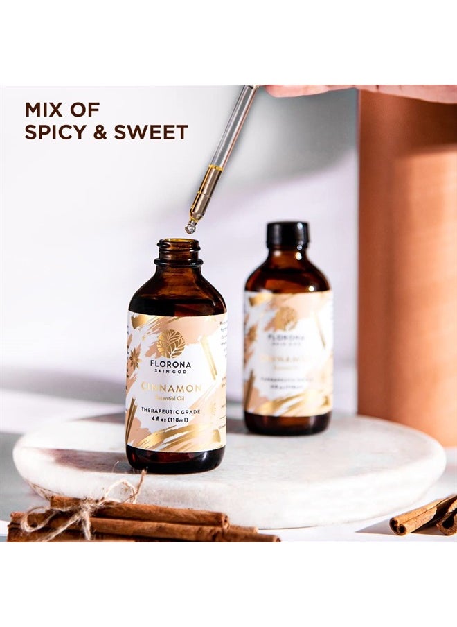 FLORONA Florona Cinnamon Essential Oil 100% Pure & Natural - 4 fl oz, Therapeutic Grade for Hair & Skin Care, Diffuser Aromatherapy, Soap Making, Candle Making  - Image 5