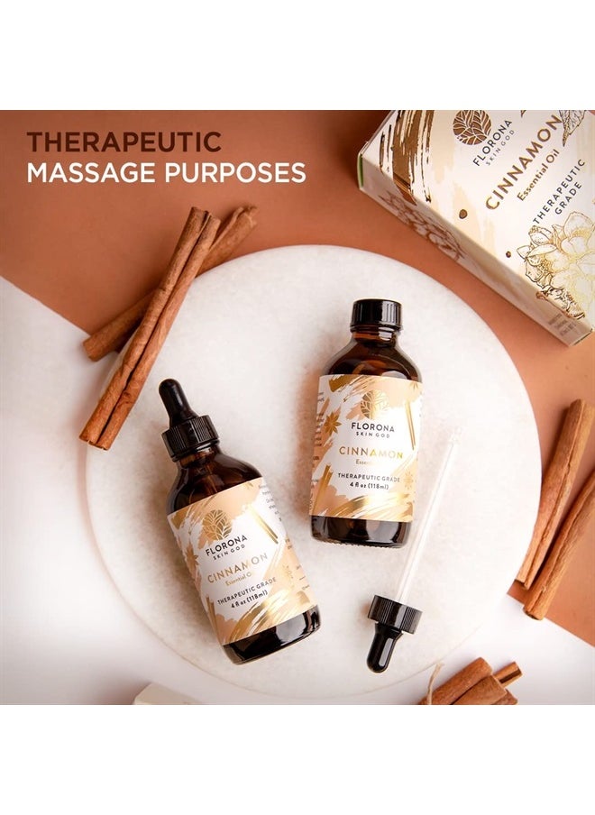 FLORONA Florona Cinnamon Essential Oil 100% Pure & Natural - 4 fl oz, Therapeutic Grade for Hair & Skin Care, Diffuser Aromatherapy, Soap Making, Candle Making  - Image 3