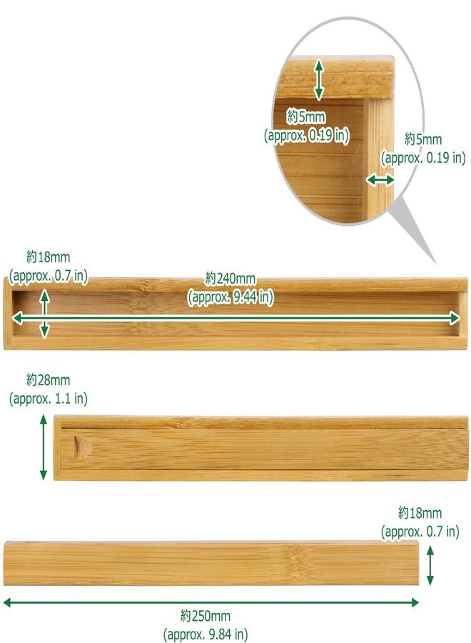 Morikuru Bamboo Chopstick Case 9.84 in (inner dimensions 9.44 in) 250mm (240mm), Soot Bamboo, Sliding Lid, Made in Japan - Image 3