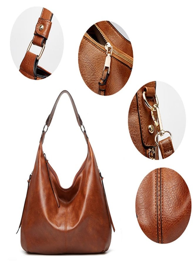 Pahajim Womens PU Leather Purses 3Pcs Set Ladies Large Hobo Tote Handbag with messenger wallet Designer Sholder Bag (grey) - Image 3