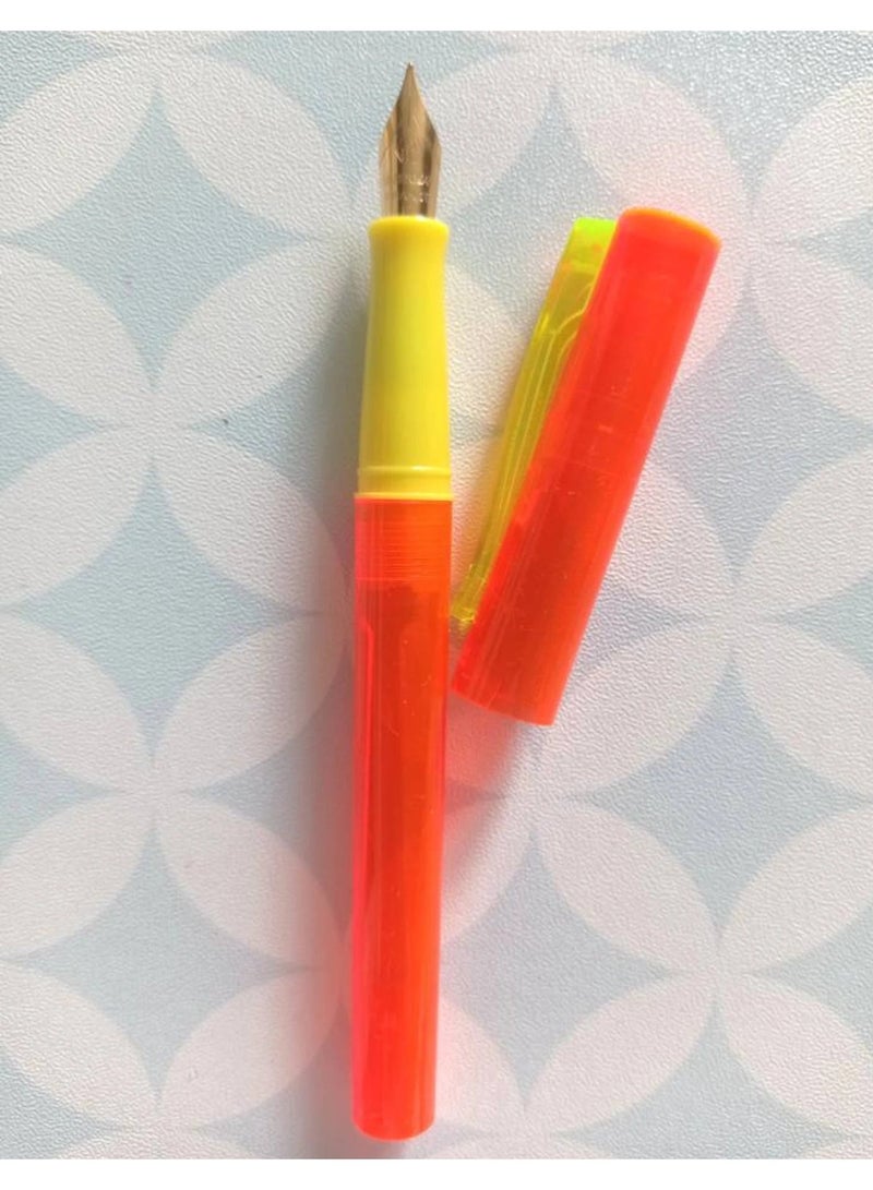 Waterman 80s Vintage JIF Neon Orange and Yellow Transparent Plastic Fountain Pen - Image 5