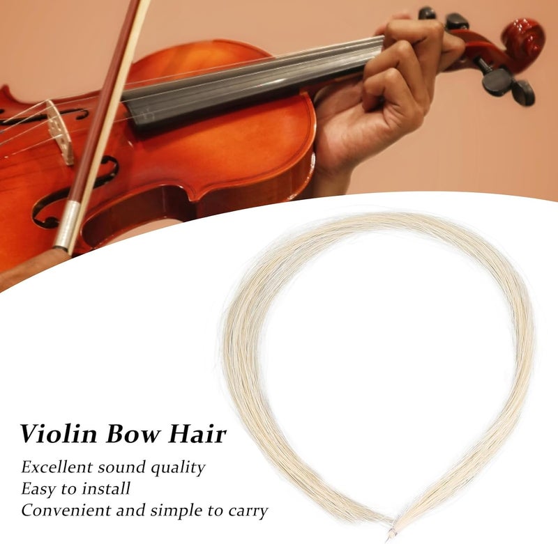 LiebeWH Violin Bow Hair Professional White Violin Bow Replacement Horse Hair Strings Accessories (1/4) - Image 4