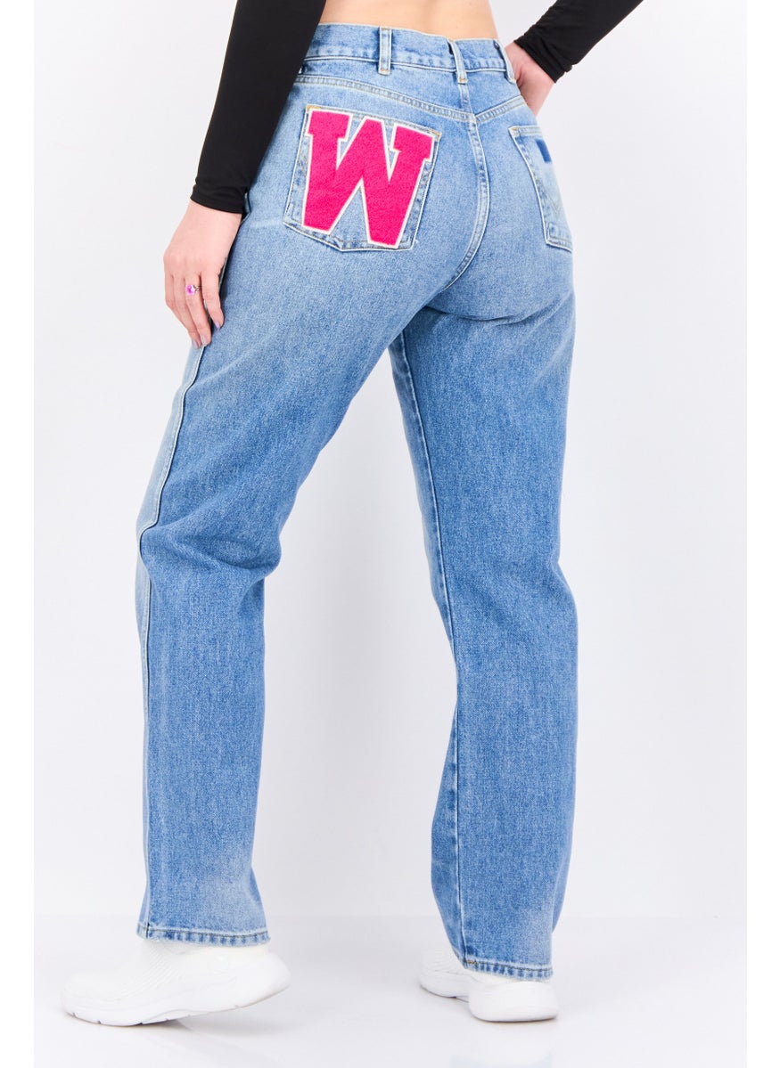 Wrangler - Women Regular Fit Washed No Stretch Jeans, Semi Light Blue - Image 1