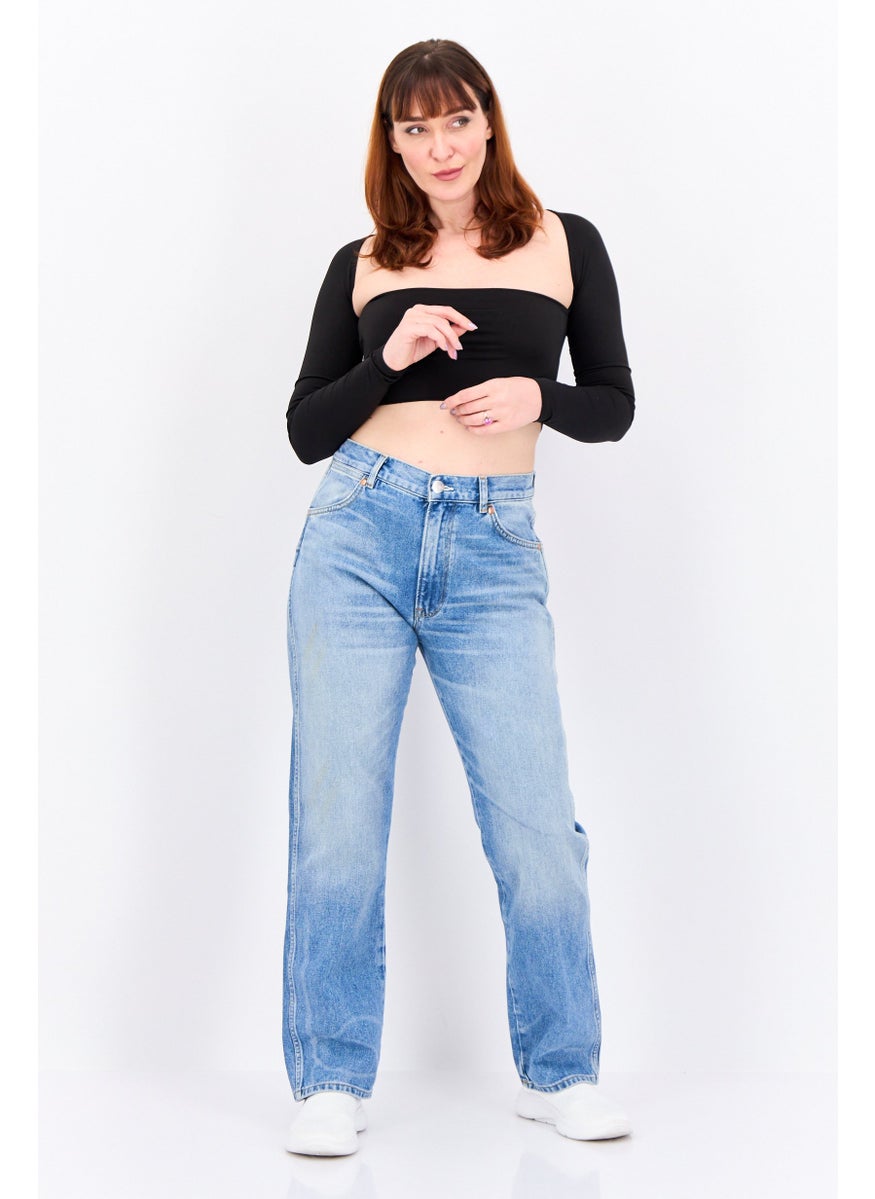 Wrangler - Women Regular Fit Washed No Stretch Jeans, Semi Light Blue - Image 1