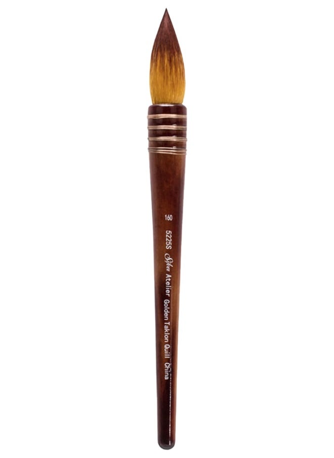 Silver Brush Limited - Silver Brush Atelier Quill Series Golden Taklon Brush - Size 160 Short Handle - Image 1