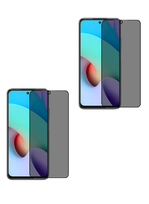 2 Pieces Tempered Glass Screen Protector Anti-Spy Privacy Designed For Xiaomi Redmi 10 Prime Full Screen Coverage And Bubble Free