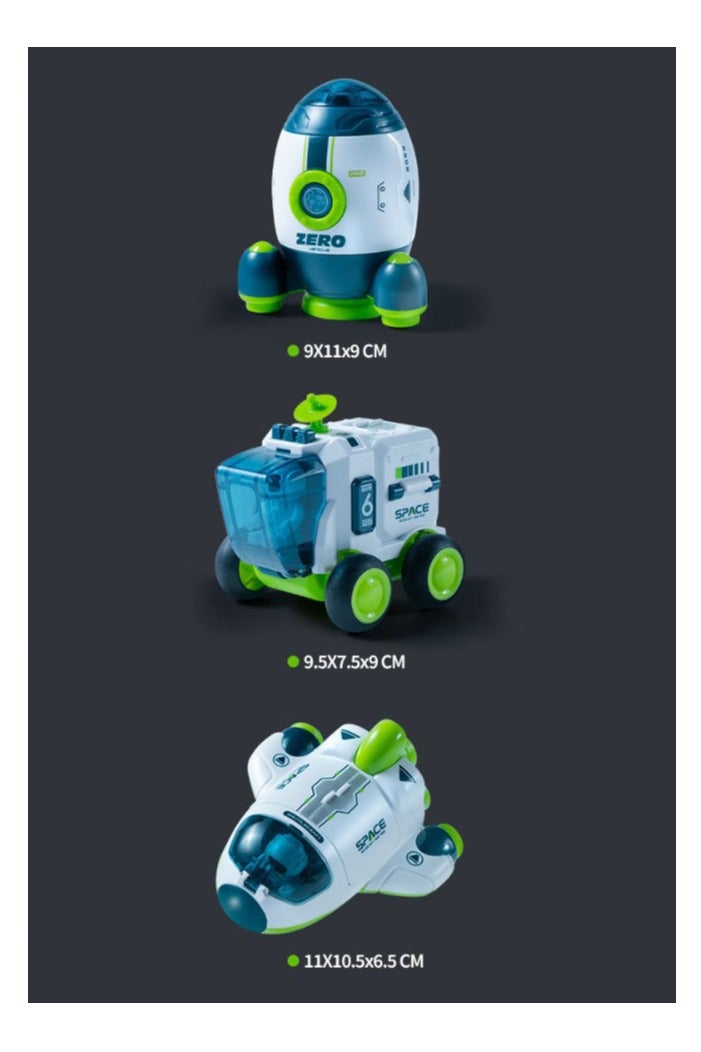【3PCS Space Transformation Toys】Kids Inertia Transforming Vehicles Astronaut Interstellar Spaceman Rocket Ship Trendy Toys Set | ABS Safe Material For Ages 3+ | Includes Spaceship + Rocket + Space Vehicle | 360° Rotating Rocket With Openable Cabin | 2-In-1 Rocket UFO With Detachable Design | Inertia Power No Battery Needed | Stimulates Children's Space Exploration Interest | Early Education Cognitive Toys - Image 4