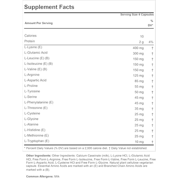ANDREW LESSMAN Essential Amino Protein 180 Capsules - A Highly Bioavailable Protein Source with Essential and Branched Chain Amino Acids. Supports Structure and Function of Key Organs and Tissues. - Image 2