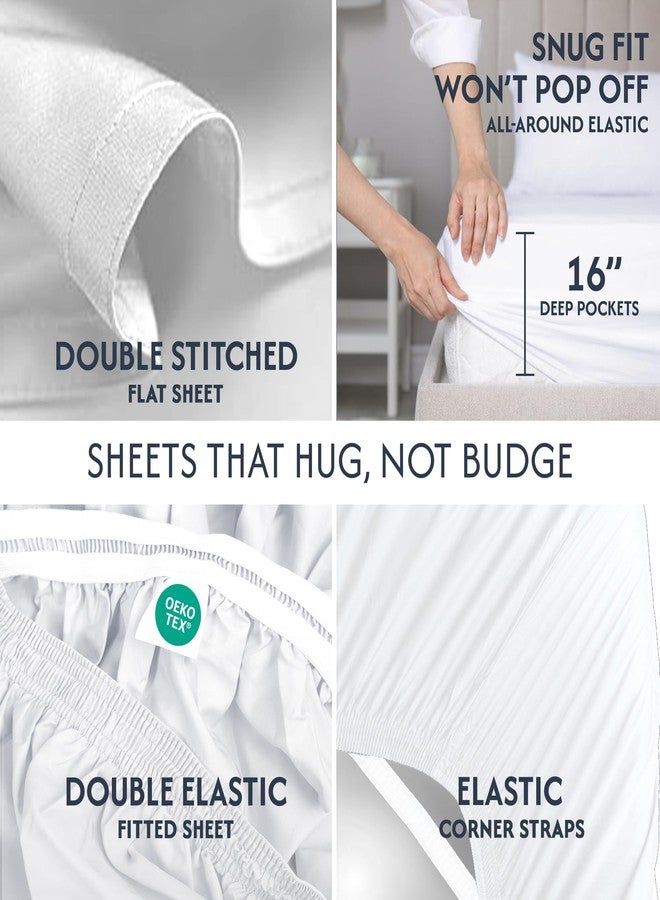 Sweave 100% Cotton Percale Sheets King Size - Cool & Crisp Hotel Feeling, Breathable, Softer After Each Wash, Fitted Sheets with Deep Pockets, Double-Elastic & Corner Straps, Z-Hem Luxury Stitching - Image 3