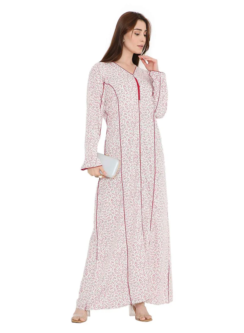 هانا آند سارا LONG TINY PRINT MODEST ARABIC KAFTAN JALABIYA DRESSES