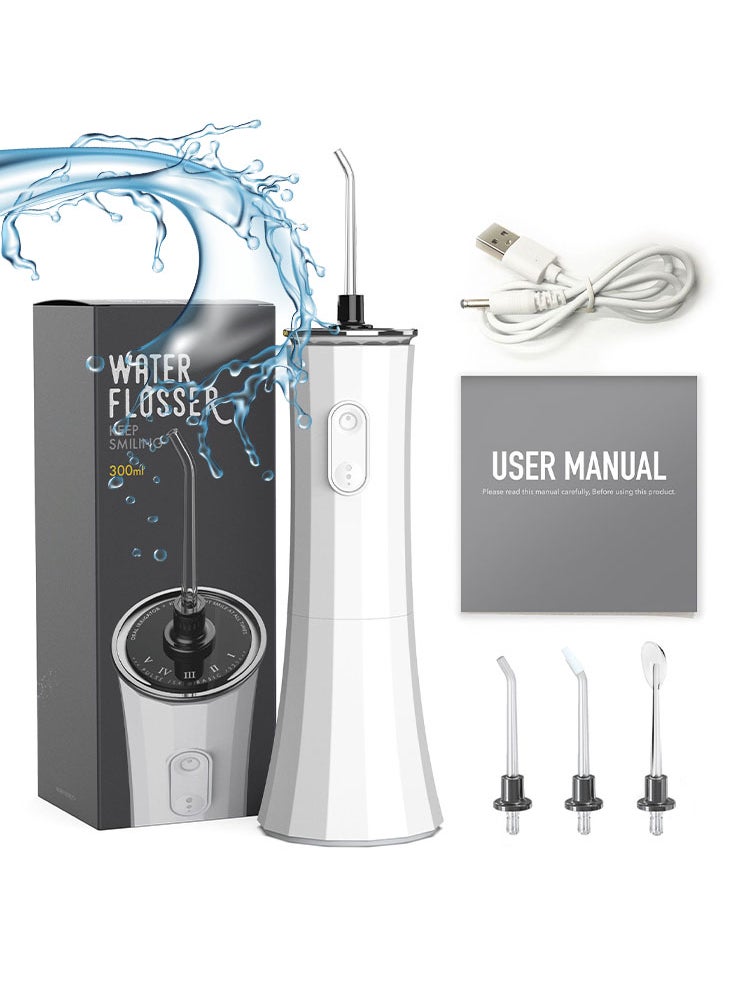 Perfii Water Dental Flosser, Cordless Oral Irrigator with 3 Nozzles, 300ml Cordless Water Teeth Cleaner, IPX7 Waterproof Rechargeable Portable for Braces and Travel  - Image 1