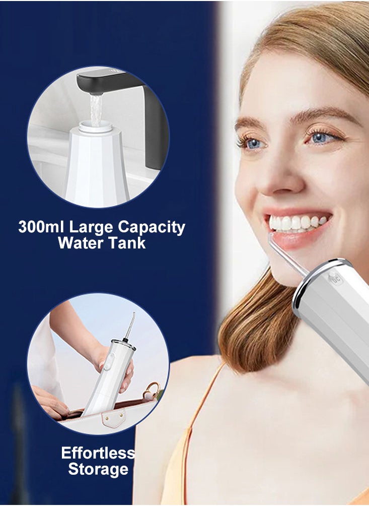 Perfii Water Dental Flosser, Cordless Oral Irrigator with 3 Nozzles, 300ml Cordless Water Teeth Cleaner, IPX7 Waterproof Rechargeable Portable for Braces and Travel  - Image 3