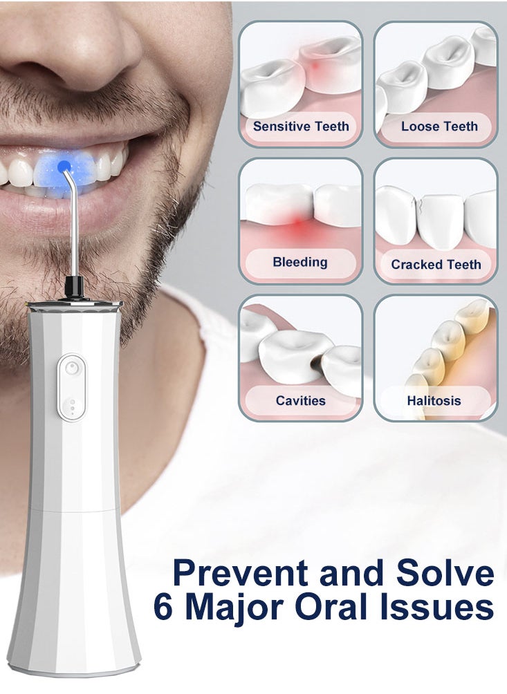 Perfii Water Dental Flosser, Cordless Oral Irrigator with 3 Nozzles, 300ml Cordless Water Teeth Cleaner, IPX7 Waterproof Rechargeable Portable for Braces and Travel  - Image 2