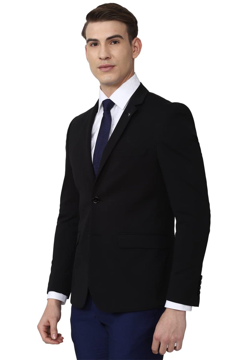 Van Heusen Men's Formal Regular Blazer (VHBZVKULBW78732_Black_38), Single Breasted - Image 2