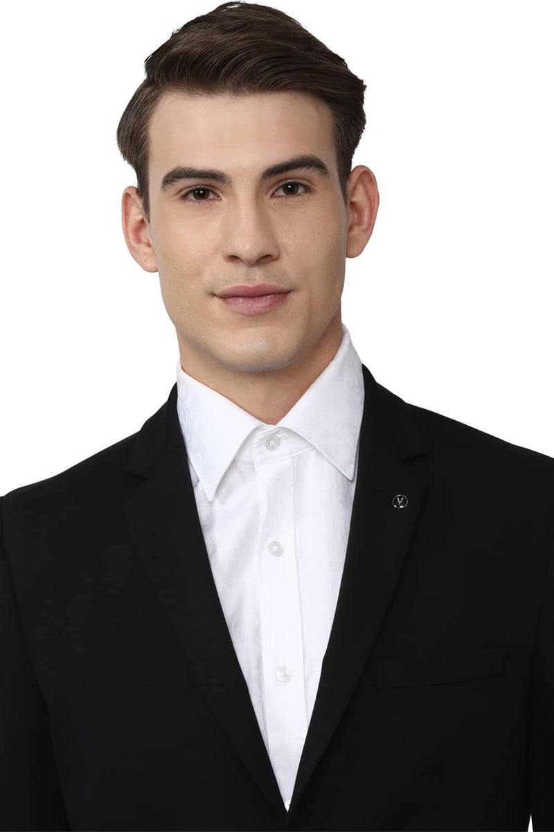 Van Heusen Men's Formal Regular Blazer (VHBZVKULBW78732_Black_38), Single Breasted - Image 4