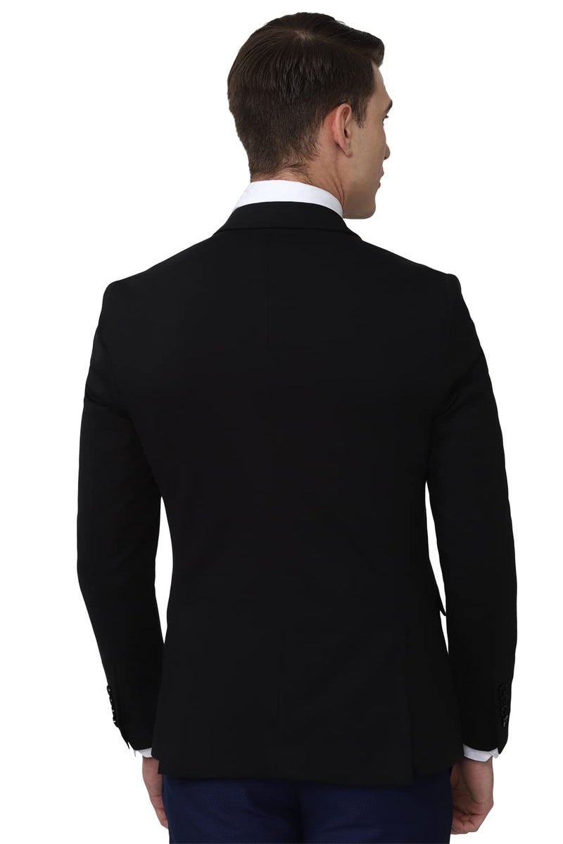 Van Heusen Men's Formal Regular Blazer (VHBZVKULBW78732_Black_38), Single Breasted - Image 3