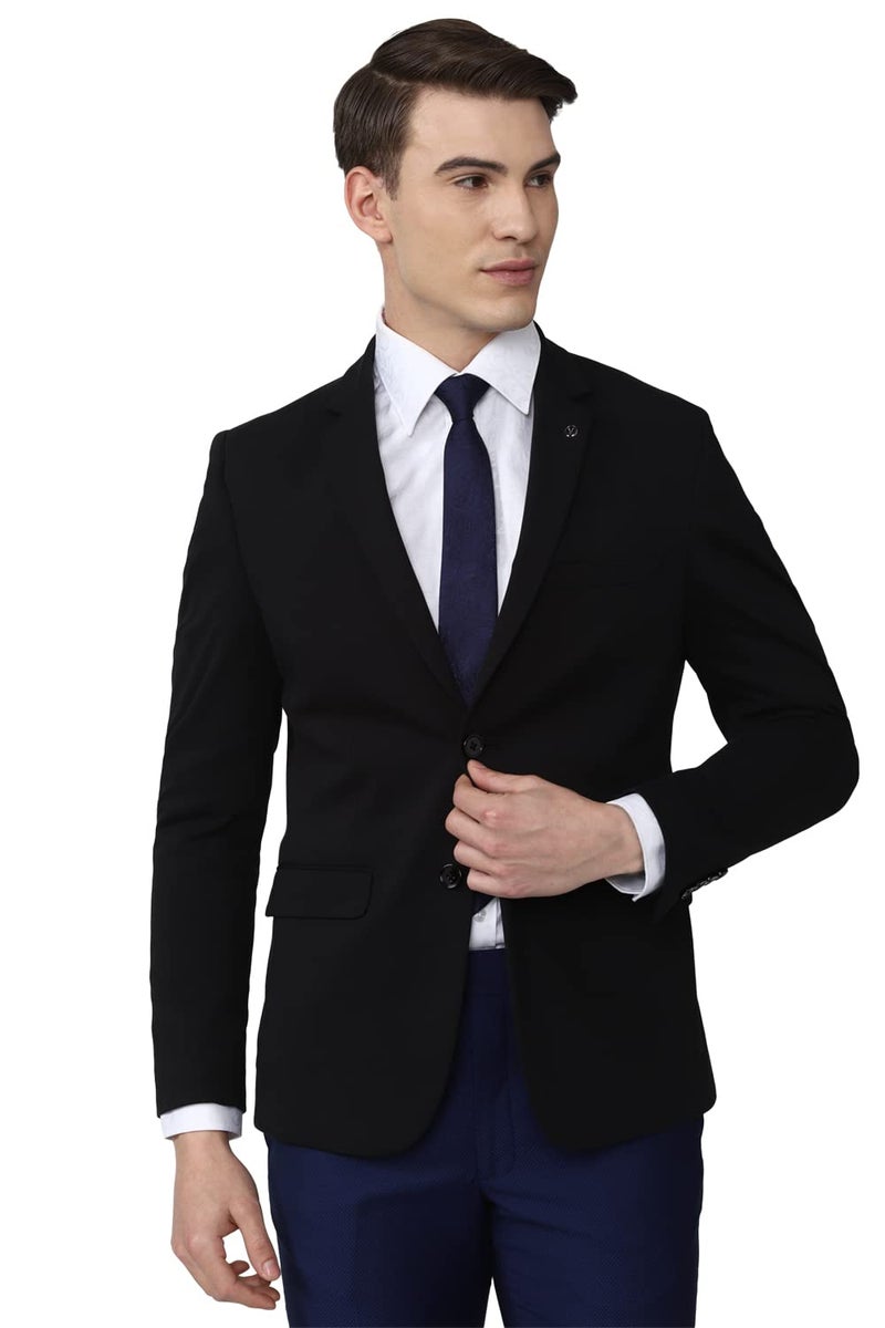 Van Heusen Men's Formal Regular Blazer (VHBZVKULBW78732_Black_38), Single Breasted - Image 1