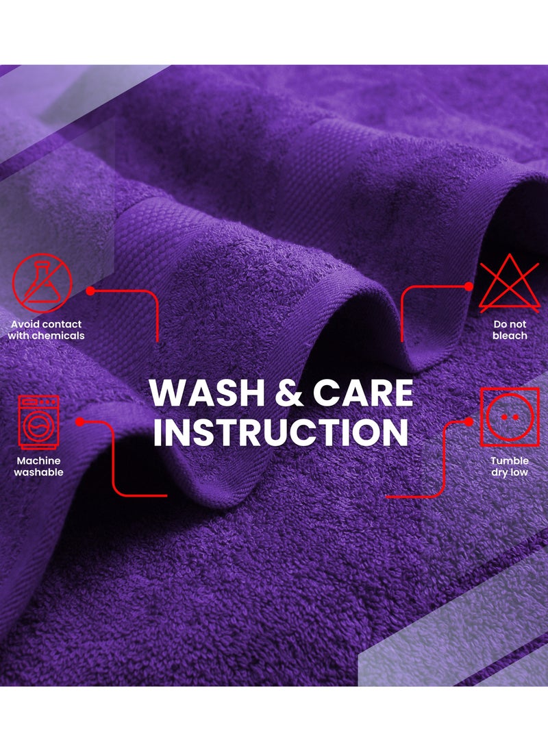 Infinitee Xclusives - Premium Bath Towels Set Pack of 4-100% Ring Spun Cotton Towels - Purple Bath Towels 68cm x 137cm - Soft Feel, Quick Dry, Highly Absorbent Durable Towels, Perfect for Daily Use by Infinitee Xclusives - Image 1
