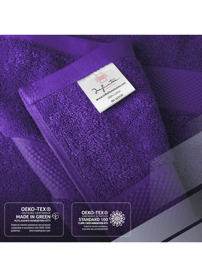 Infinitee Xclusives - Premium Bath Towels Set Pack of 4-100% Ring Spun Cotton Towels - Purple Bath Towels 68cm x 137cm - Soft Feel, Quick Dry, Highly Absorbent Durable Towels, Perfect for Daily Use by Infinitee Xclusives - Image 1