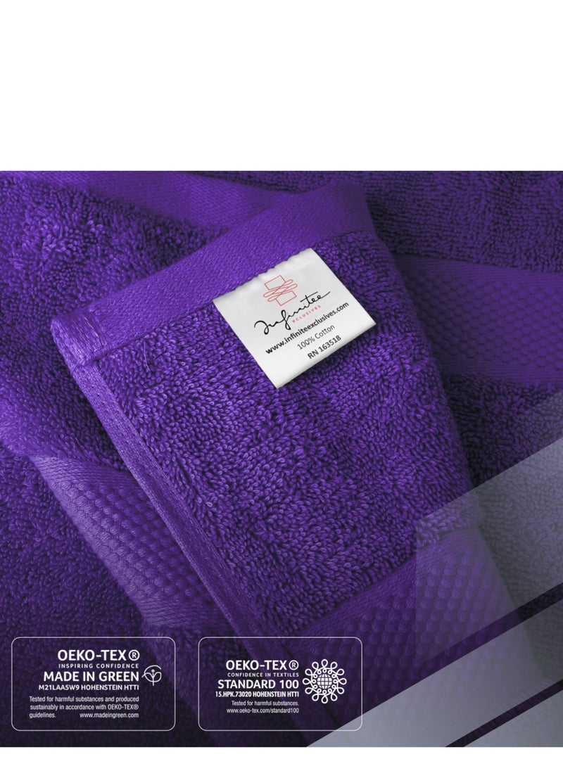Infinitee Xclusives Premium Bath Towels Set Pack of 4-100% Ring Spun Cotton Towels - Purple Bath Towels 68cm x 137cm - Soft Feel, Quick Dry, Highly Absorbent Durable Towels, Perfect for Daily Use by Infinitee Xclusives  - Image 5