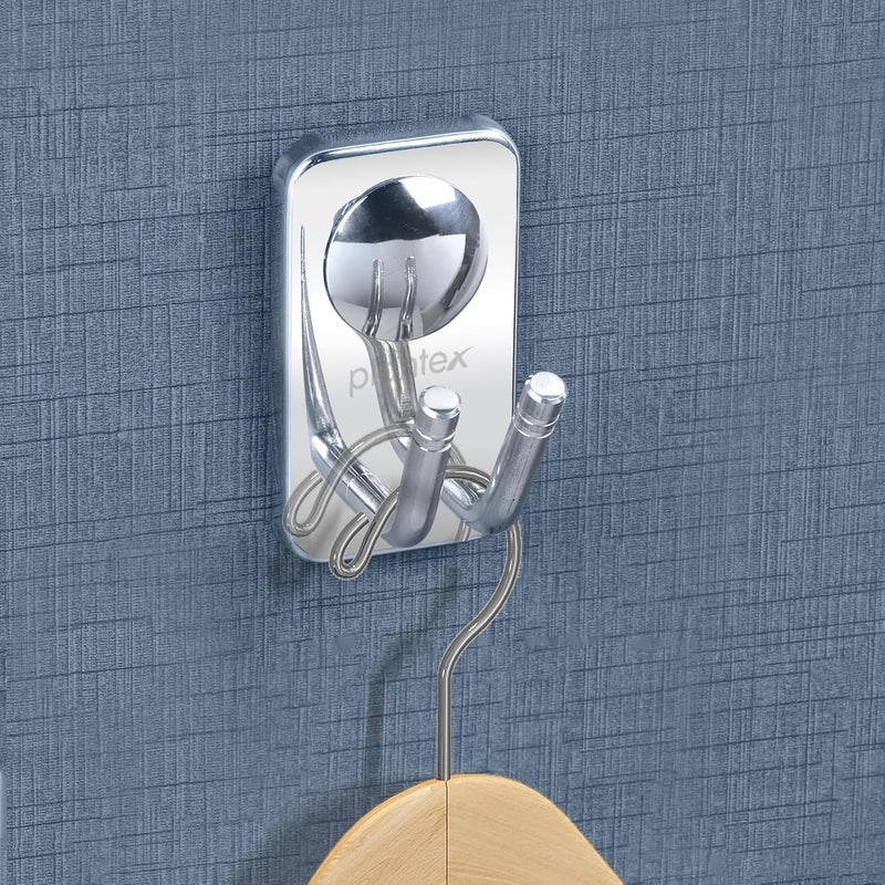 Plantex Robe Hook/Hanging Hooks for Bathroom/Hooks for Wall/Bathroom Accessories - (Metro, Chrome) - Image 1